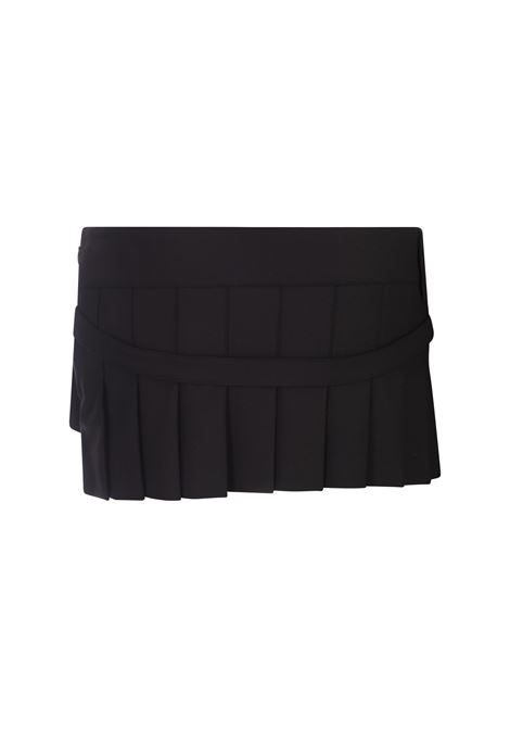 Black Pleated Mini Skirt With Buckles and Belts OFF-WHITE | OWCY003F23FAB0011000
