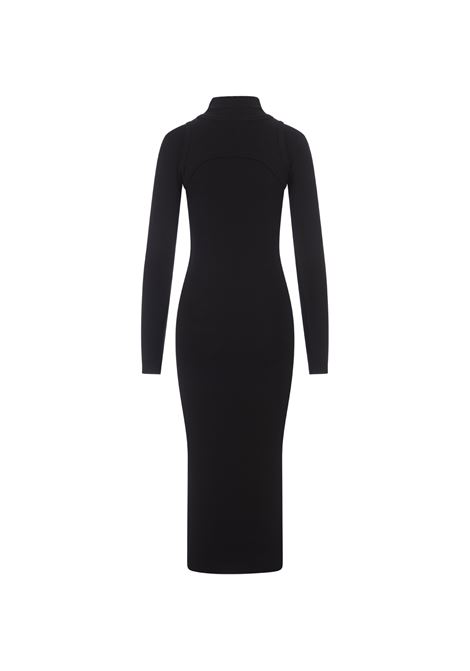 Black Slim Fit Midi Dress With Logo OFF-WHITE | OWDB495F23JER0011001