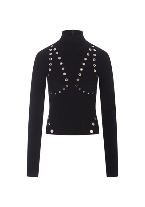 Black Turtleneck Sweater With Studs OFF-WHITE | OWHF049F23KNI0011000