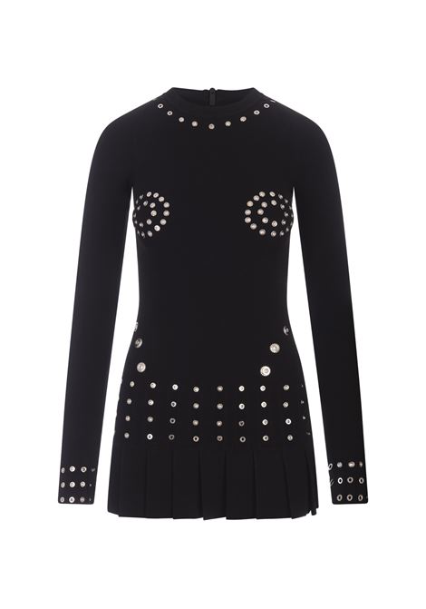 Black Short Dress With Studs Decoration OFF-WHITE | OWHI110F23KNI0011000