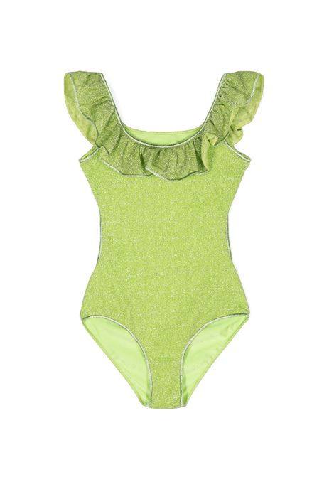 Lime Lumiere Maillot Voil? One-Piece Swimsuit OSEREE KIDS | LIVS904 G-LUREXLIME
