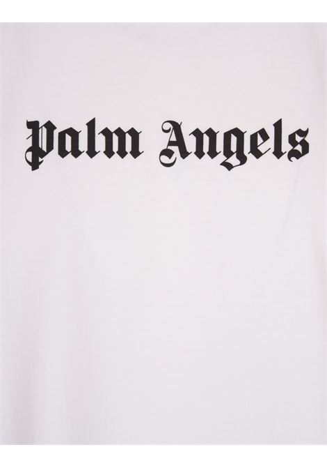 T-Shirt Bianca Con Logo a Contrasto PALM ANGELS | PMAA089F23JER0020110