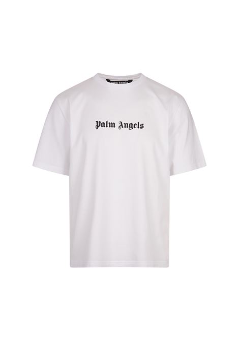 White T-Shirt With Front Lettering Logo PALM ANGELS | PMAA089S24JER0020110