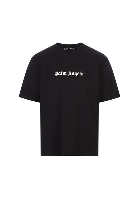 T-Shirt Nera Con Logo Lettering Davanti PALM ANGELS | PMAA089S24JER0021001