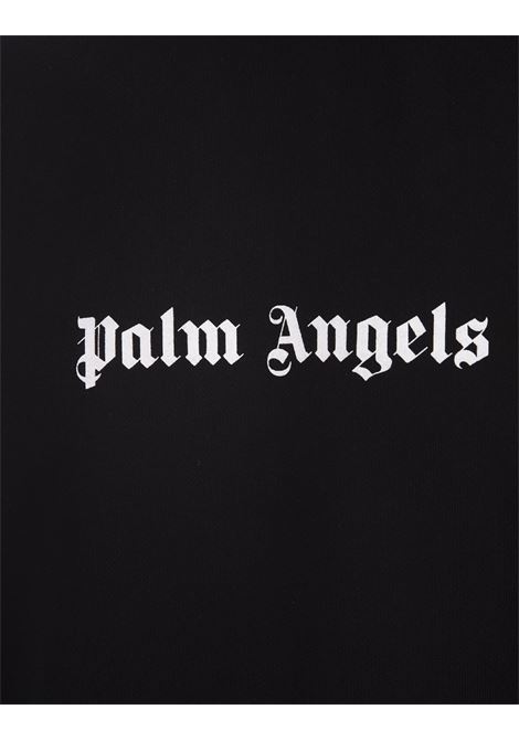 Black Crew Neck Sweatshirt With Contrast Logo PALM ANGELS | PMBA074F23FLE0031001