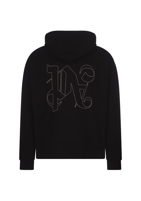 Black Hoodie With Studded Monogram PALM ANGELS | PMBB126R24FLE0071077