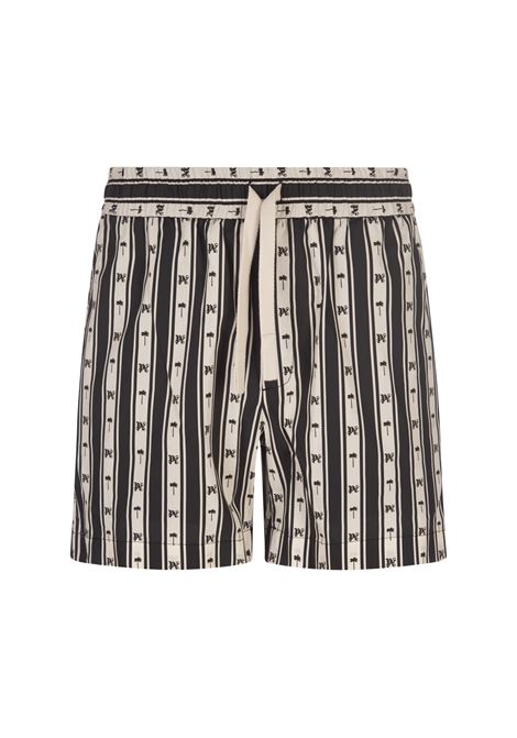 Shorts a Righe Con Palme e Motivo Monogram PALM ANGELS | PMCB034S24FAB0040310