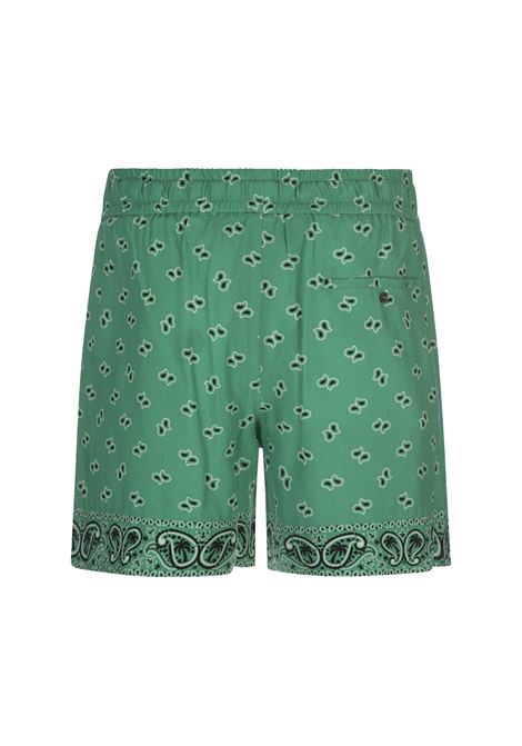 Shorts Verdi Con Stampa Paisley PALM ANGELS | PMCB034S24FAB0055555