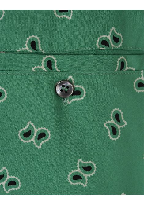 Green Shorts With Paisley Print PALM ANGELS | PMCB034S24FAB0055555