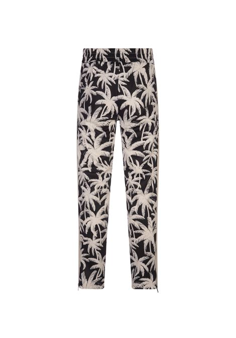 Black Joggers With Palm Print All-Over PALM ANGELS | PMCJ020R24FAB0021003