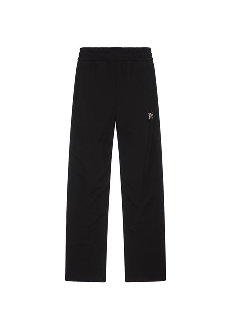 PALM ANGELS Joggers a Gamba Dritta Neri Con Monogramma PA - PALM ANGELS