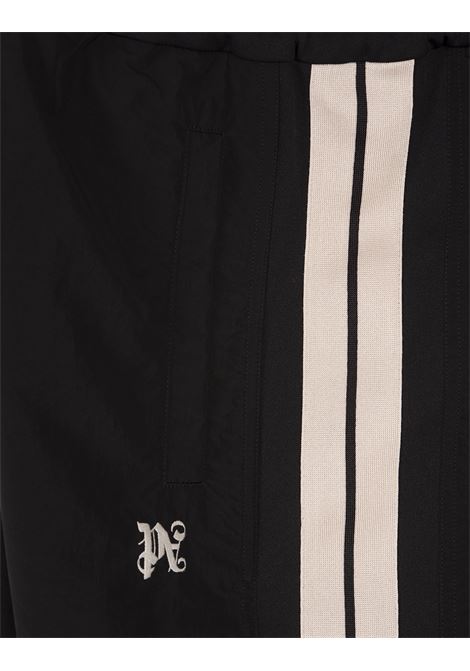 Black Straight Leg Joggers With PA Monogram PALM ANGELS | PMCJ028R24FAB0011003