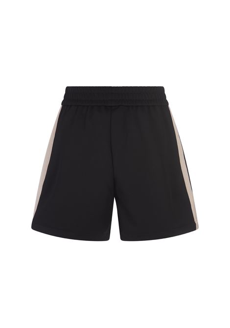 Black Track Shorts with PA Monogram PALM ANGELS | PMCL004R24FAB0011004