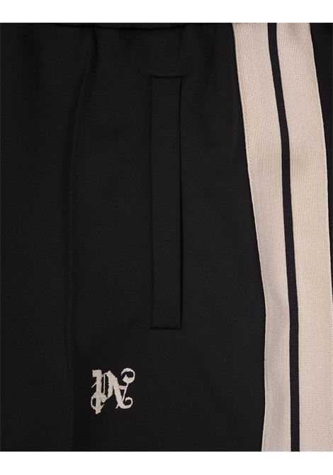 Black Track Shorts with PA Monogram PALM ANGELS | PMCL004R24FAB0011004