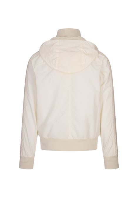 White Sporty Windbreaker Jacket With PA Monogram PALM ANGELS | PMEA267R24FAB0010310