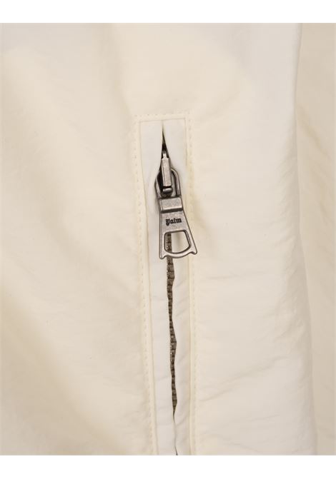 White Sporty Windbreaker Jacket With PA Monogram PALM ANGELS | PMEA267R24FAB0010310