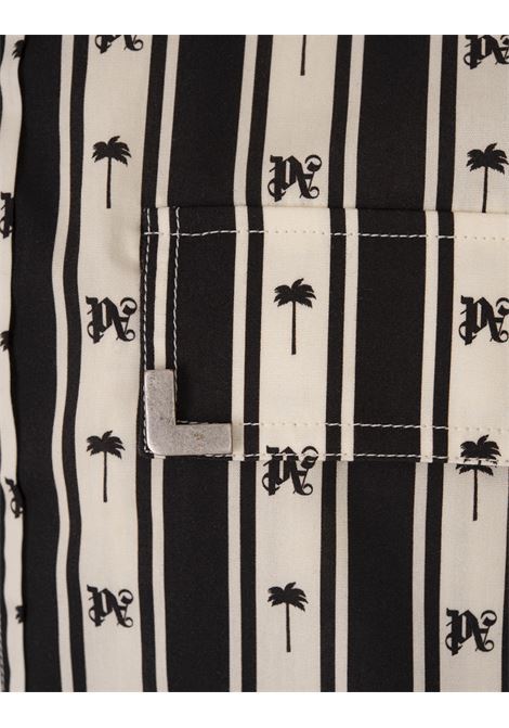 Striped Shirt With Palm Trees and Monogram Motif PALM ANGELS | PMGE032S24FAB0020310