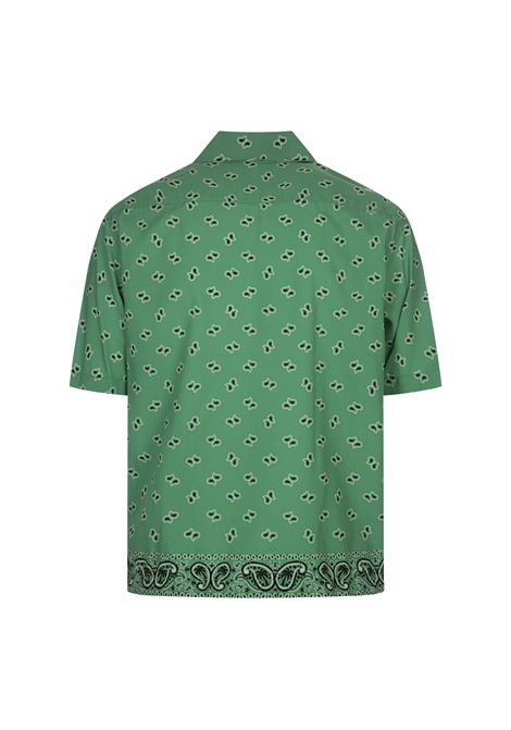 Camicia Verde Con Stampa Paisley PALM ANGELS | PMGG005S24FAB0065555