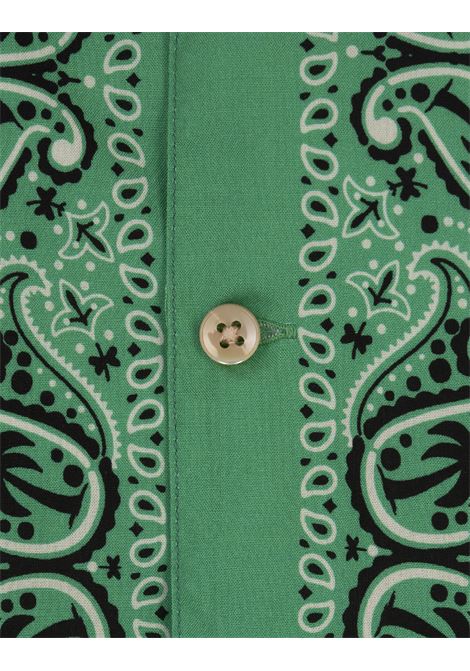 Camicia Verde Con Stampa Paisley PALM ANGELS | PMGG005S24FAB0065555