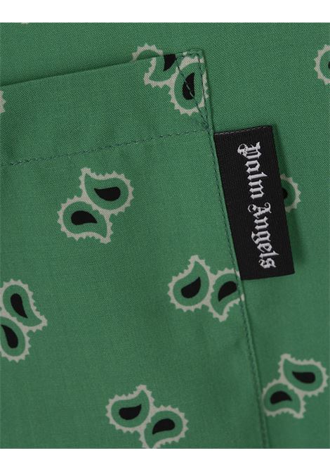 Camicia Verde Con Stampa Paisley PALM ANGELS | PMGG005S24FAB0065555