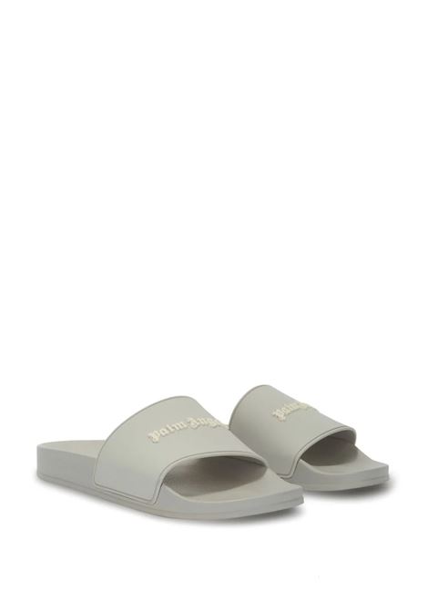 Light Grey Slippers With White Logo PALM ANGELS | PMIC010S24MAT0010901