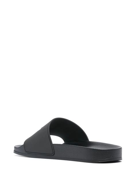 Black Slippers With White Logo PALM ANGELS | PMIC010S24MAT0011001