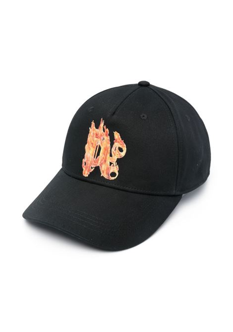Black Baseball Hat With Flaming PA PALM ANGELS | PMLB094R24FAB0081076