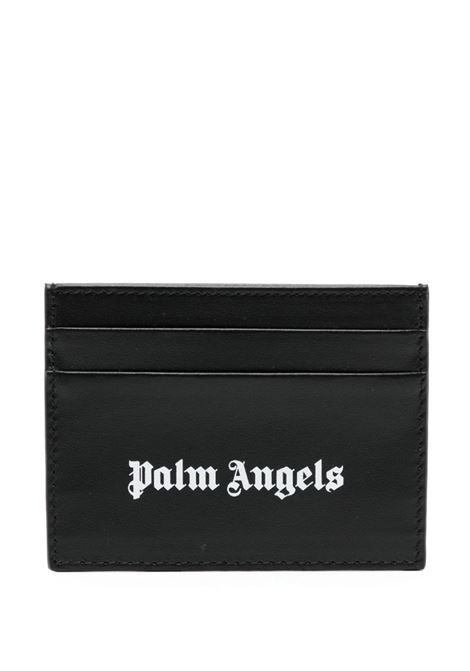 Black Card Holder With White Logo PALM ANGELS | PMND010S24LEA0021000