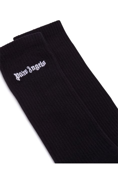 Black Socks With White Logo PALM ANGELS | PMRA001S24FAB0021001
