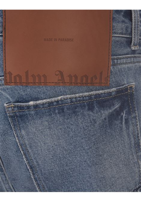 Slim Fit Jeans In Blue Denim With Application PALM ANGELS | PMYA033F23DEN0024045