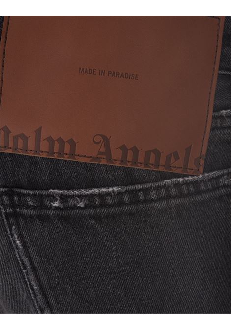 Slim Fit Jeans In Black Denim With Application PALM ANGELS | PMYA033F23DEN0041010