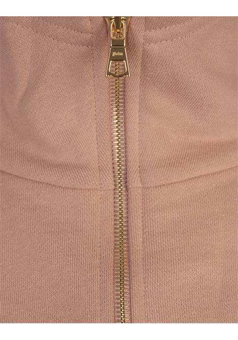 Pink Crop Hoodie With Logo Band PALM ANGELS | PWBB062S24FLE0013010