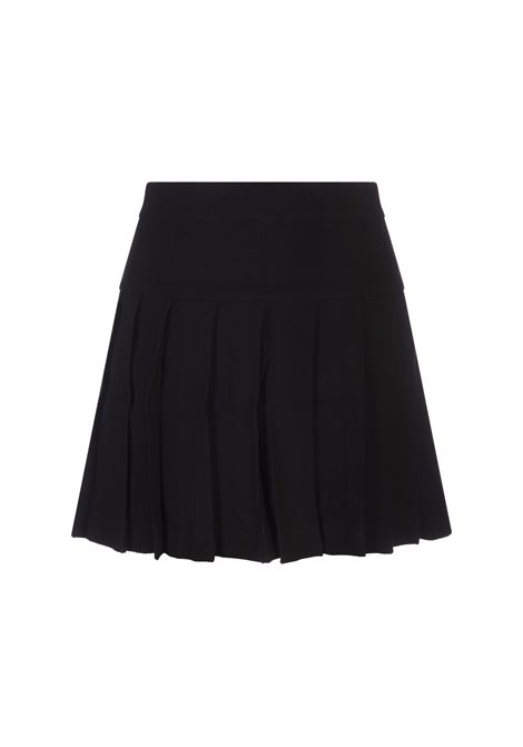 Black Pleated Mini Skirt With Monogram Logo PALM ANGELS | PWCC070S24FAB0011010