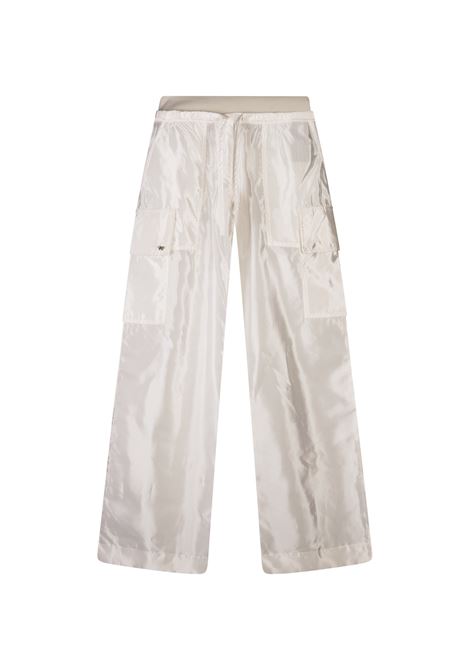 Pantaloni Sportivi Cargo In Tessuto Tecnico Lucido Bianco PALM ANGELS | PWCF012S24FAB0010303