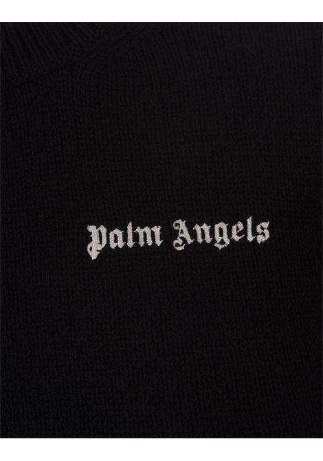 Maglione Nero Con Logo a Contrasto PALM ANGELS | PWHE051F23KNI0011003