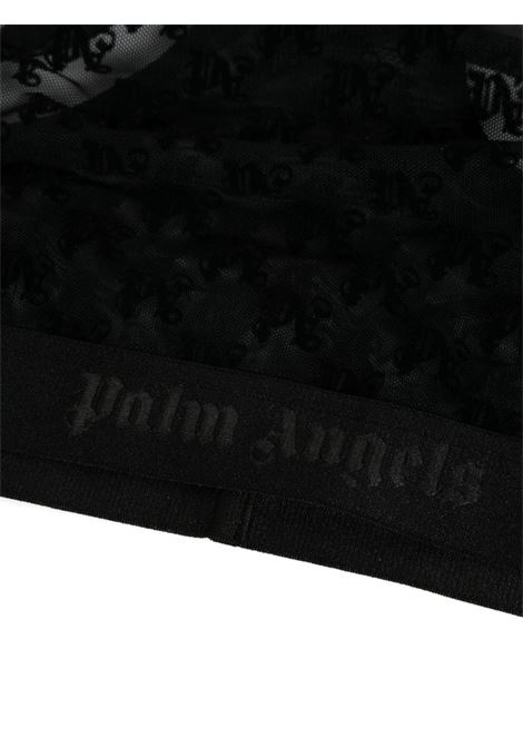 Black Olympic Bra With Monogram PALM ANGELS | PWUE004S24FAB0011010
