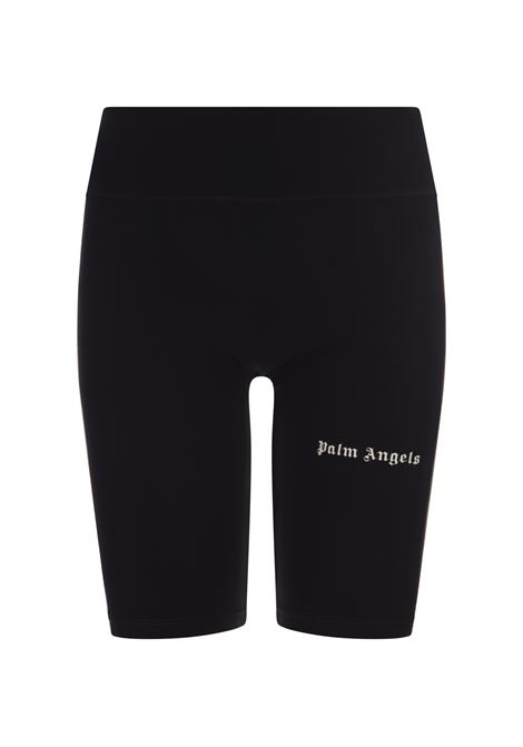 PALM ANGELS Shorts Da Ciclista Neri Con Logo - PALM ANGELS