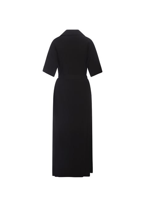 Black Ralm Long Shirt Dress With Palm Embroidery PAROSH | RALM-D721939013