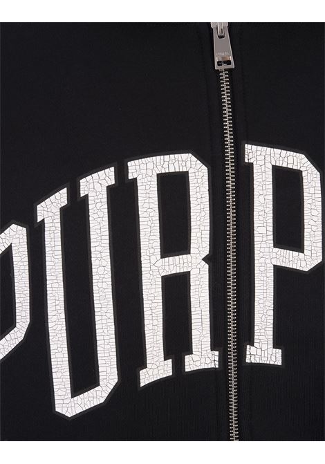 Black Zip Up Hoodie With Logo PURPLE BRAND | P460-HBBC124BLACK