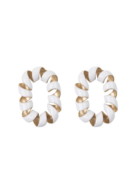 White Enamelled Brass Earrings RABANNE | 24EBB0347MET653M717