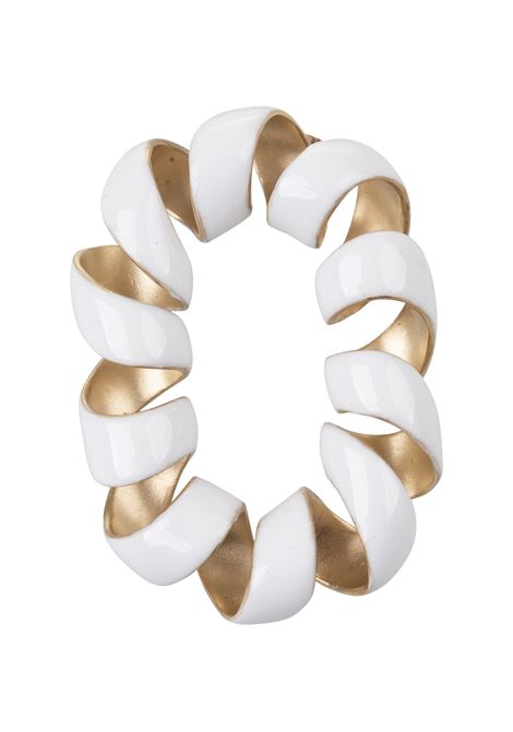 White Enamelled Brass Earrings RABANNE | 24EBB0347MET653M717