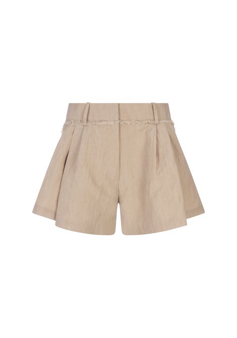 Beige Cotton High Waisted Shorts RABANNE | 24ECPA360C00521P298