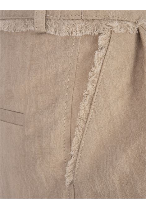 Beige Cotton High Waisted Shorts RABANNE | 24ECPA360C00521P298
