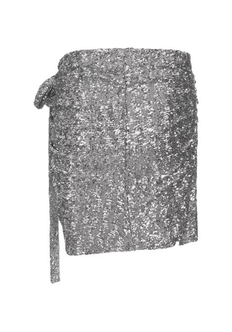 Silver Skirt With Sequins and Draping RABANNE | 24EJJU554P00356P040