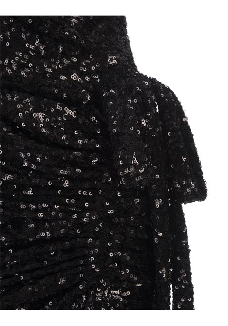 Black Sequined Mini Dress With Draping RABANNE | 24EJRO824P00356P001