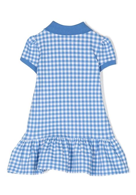 Blue/Pink Vichy Stretch Piqu? Polo Dress RALPH LAUREN KIDS | 310-934880001