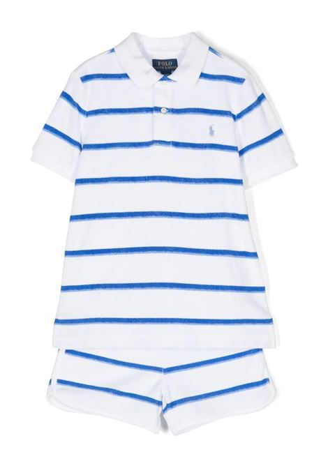 Blue and White Striped Set With Pony RALPH LAUREN KIDS | 322-936089001