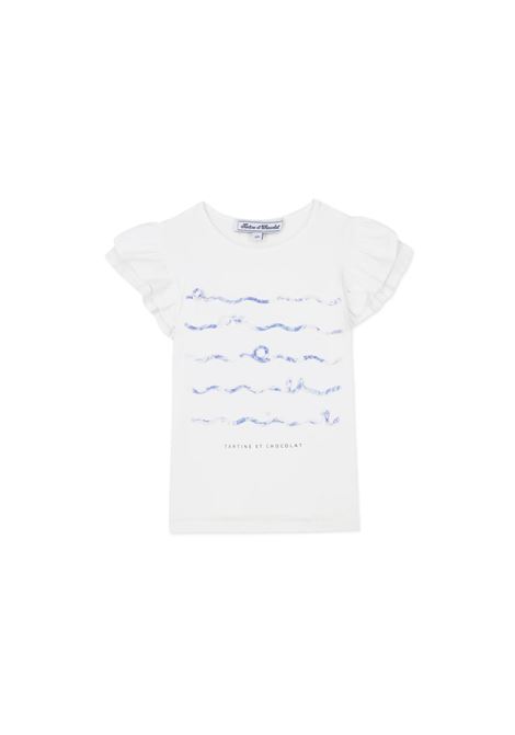 White T-Shirt With Printed Application TARTINE ET CHOCOLAT | TY1001201