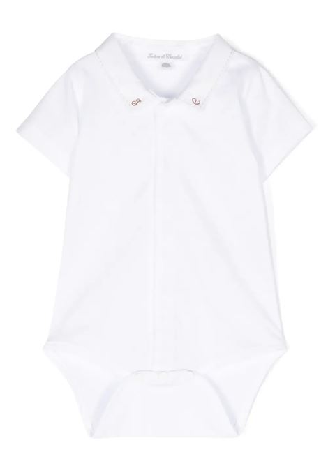White Bodysuit With TC Embroidery On Collar TARTINE ET CHOCOLAT | TY1104015