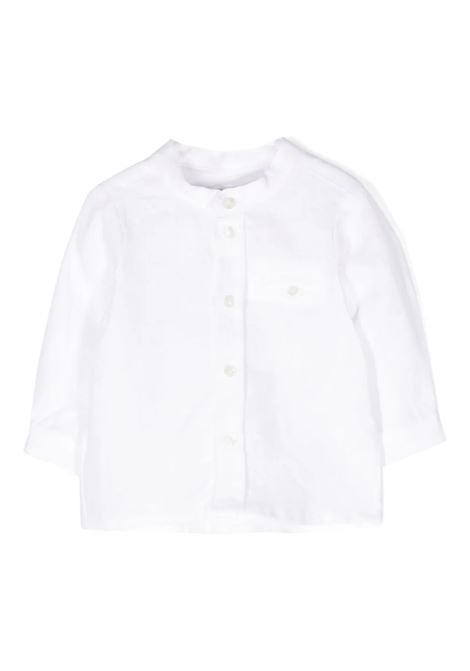 White Linen Shirt With Mandarin Collar TARTINE ET CHOCOLAT | TY1210101